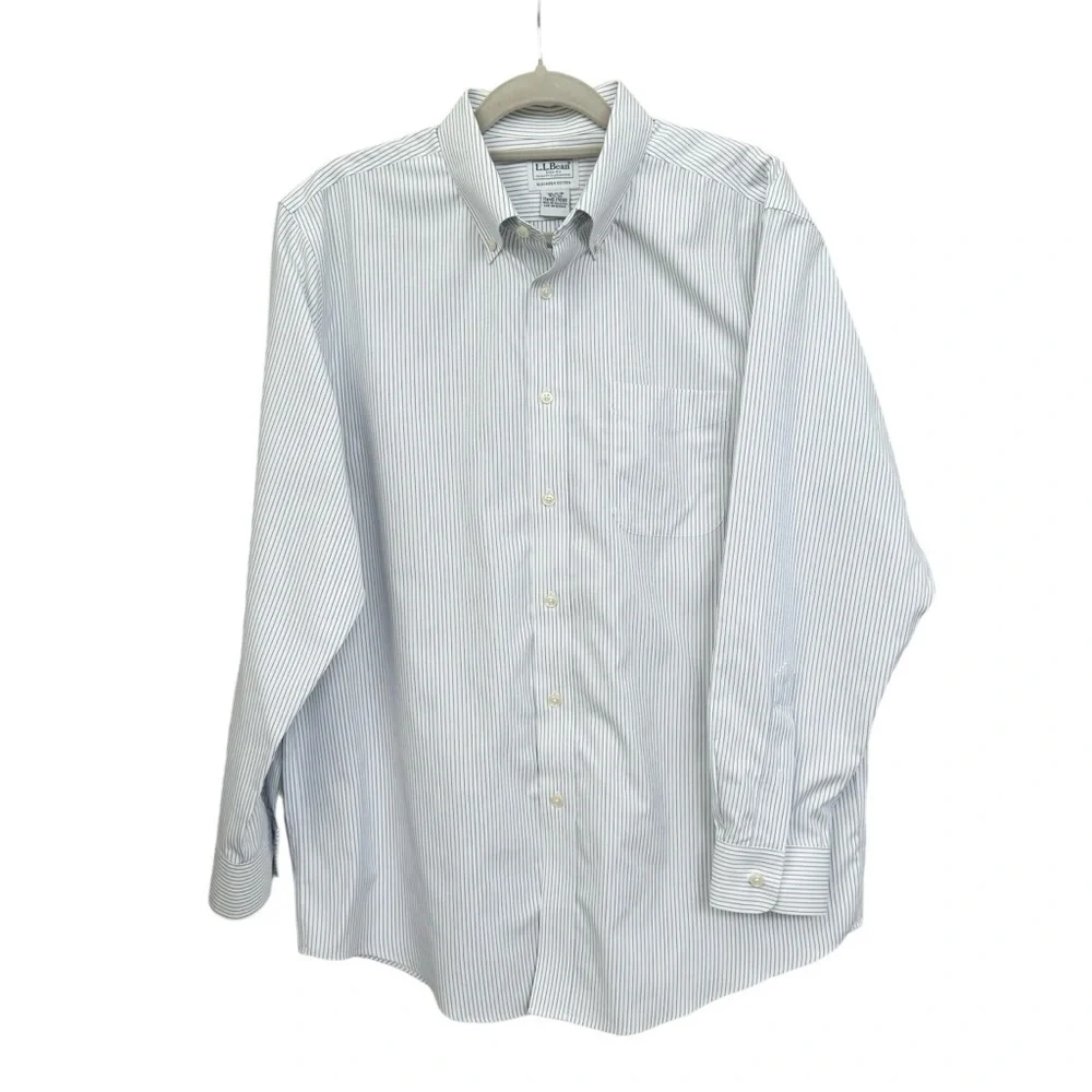 ll bean button down dress shirts Men's Comfort Stretch Oxford Shirt, Slightly Fitted Untucked Fit, Stripe | Dress  Shirts